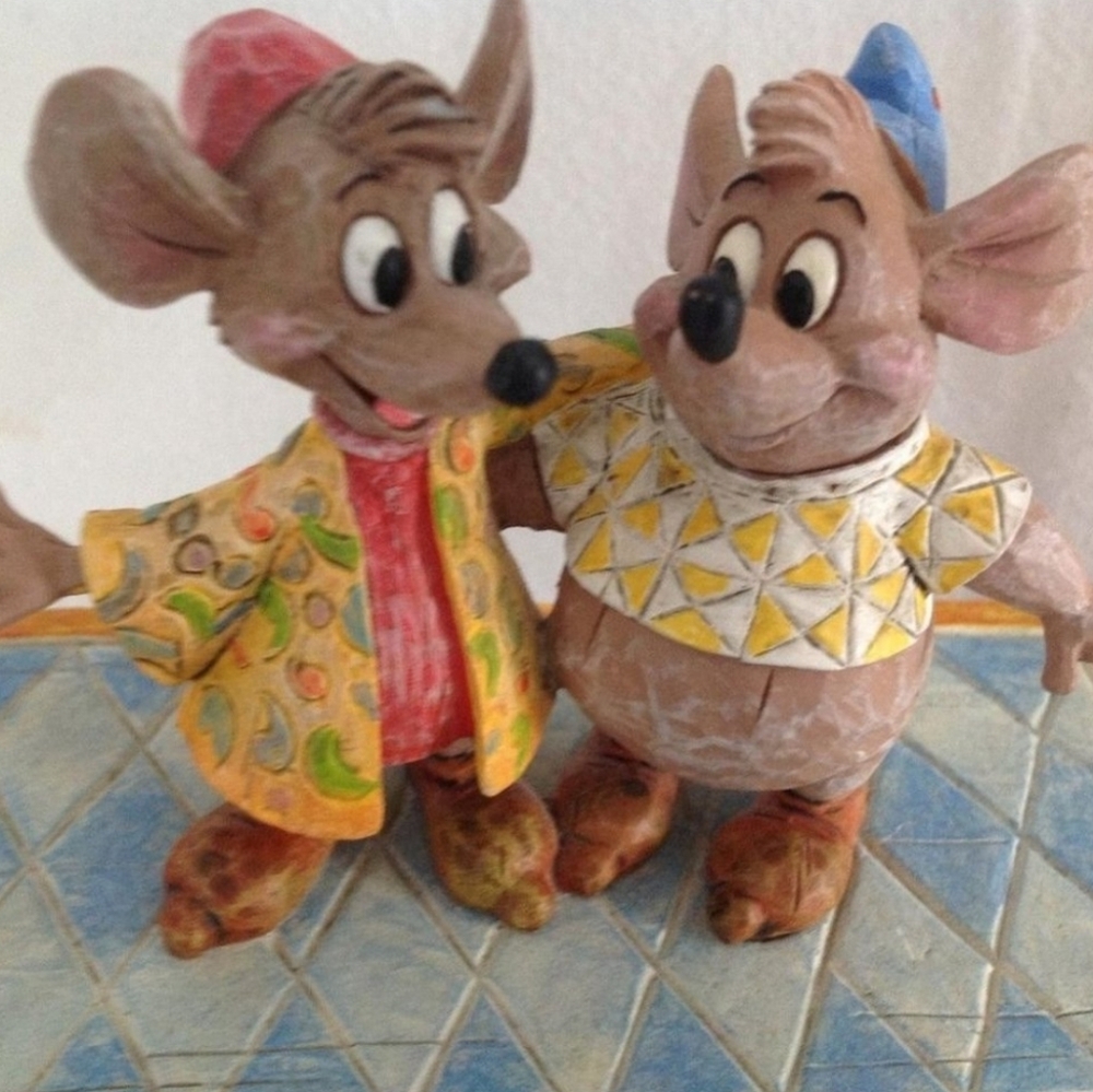 DISNEY TRADITIONS " BOSOM BUDDIES " JIM SHORE JAQ & GUS CINDERELLA MICE RARE - Picture 3 of 6